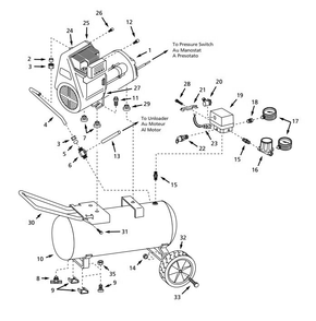 Tank Assembly Parts Diagram and Parts List for WL02103  Campbell Hausfeld Compressor